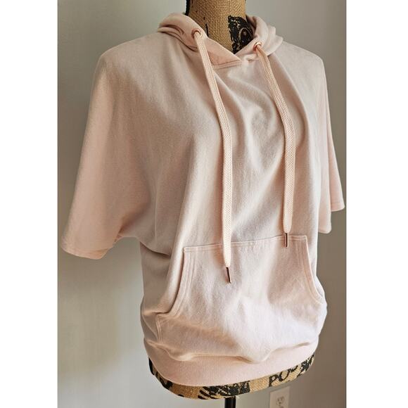 Sweaty Betty Cool Down Short Sleeve Luxe Hoody Liberty Pink Made in Italy - Picture 2 of 12